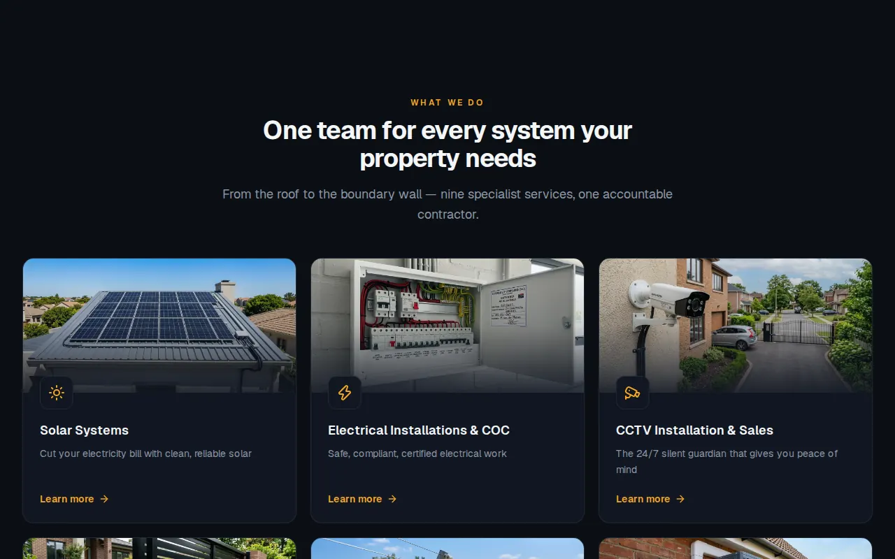 Screenshot of the Vault Electronix & Electricals website